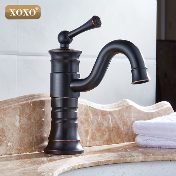 Washbasin Design Bronze Bathrond Mixer Hot and Cold Black Water Taps para bacia do banheiro