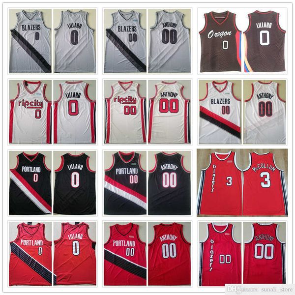 NCAA costurou os homens Damian 0 Lillard Jerseys 2021 City White ganhou cinza preto Creme vermelho Carmelo 00 Anthony Basketball Bradley 3 Beal College