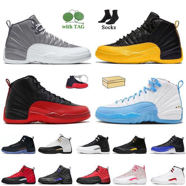 

2022 women mens jumpman 12 12s basketball shoes with box stealth university gold sneakers dark concord reverse flu game trainers sports big