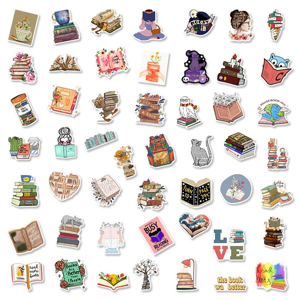 

50pcs book stickers non-random for car bike luggage sticker lapskateboard motor water bottle snowboard wall decals kids gifts