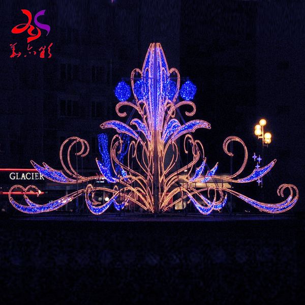 

luxury giant 3d park decoration outdoor lighting led light source fountain motif light with color