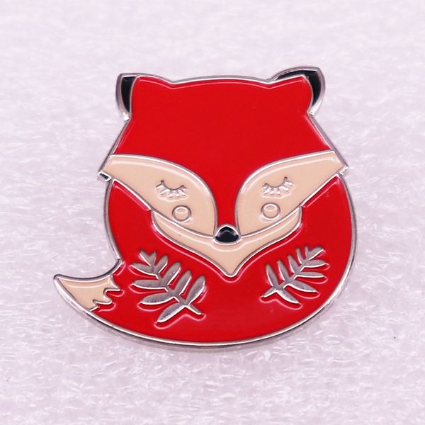 

cute cartoon red fox brooch, Blue