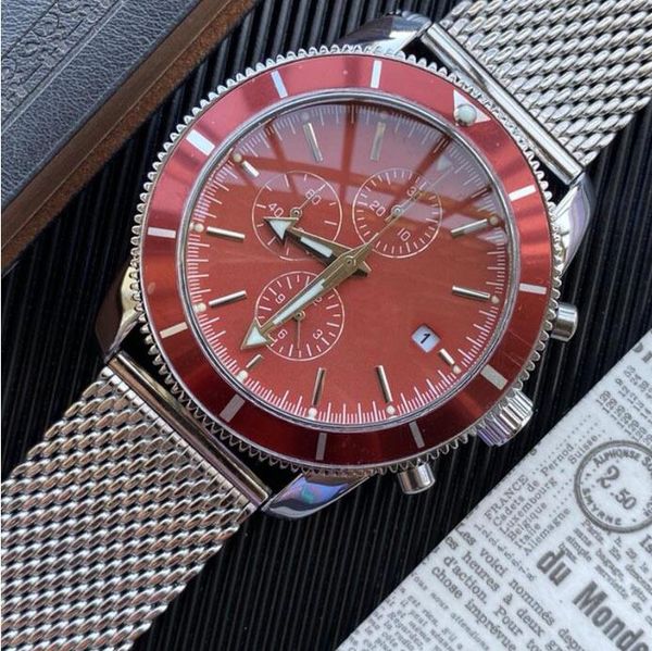 

classic men watches quartz movement watch 43mm fashion business wristwatches montre de luxe, Slivery;brown