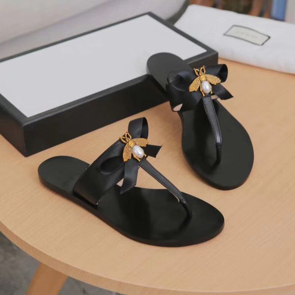 

Fashion Designer Sandals Women Flip Flops Genuine Leather Slides Sandals Metal Chain Ladies Summer Brand Casual Shoes SZ 36-42 NO3, With box+dust bag