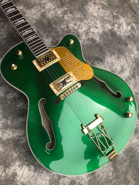 

jazz guitar 319, f hole half hollow guitar, metal hardware, large rocker