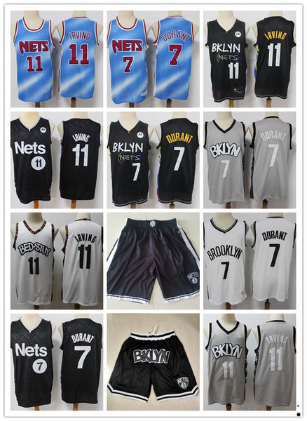 

mens brooklyn''nets''jersey throwback 7 kyriedurant 11 kevinirving james 13 harden basketball shorts basketball jersey b, Black;red