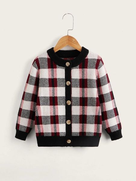 

toddler boys plaid pattern cardigan she02, Blue