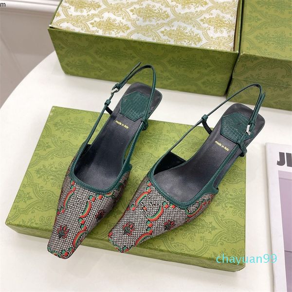 2022 Женщины G Slingback Sandals Sumpback Slingback обувь представлена ​​в черной сетке с кристаллом сверкающего мотива замыкание пряжки