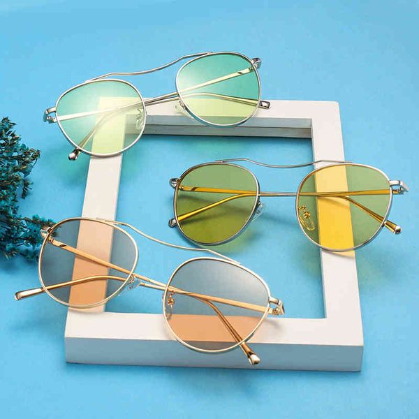 

sunglasses s159 round looped wire women's platform glasses n502, White;black