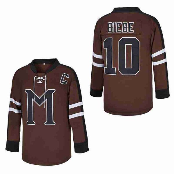 

movie version mystiy alaska 10 biebe ice hockey jersey, Black;red
