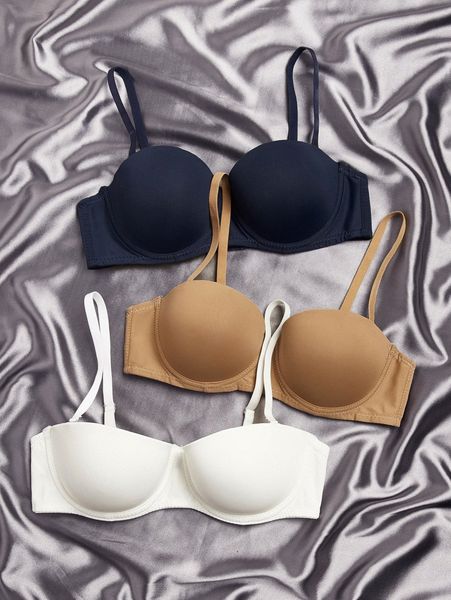 

3pack plain underwire bra d9wr#, Black;red