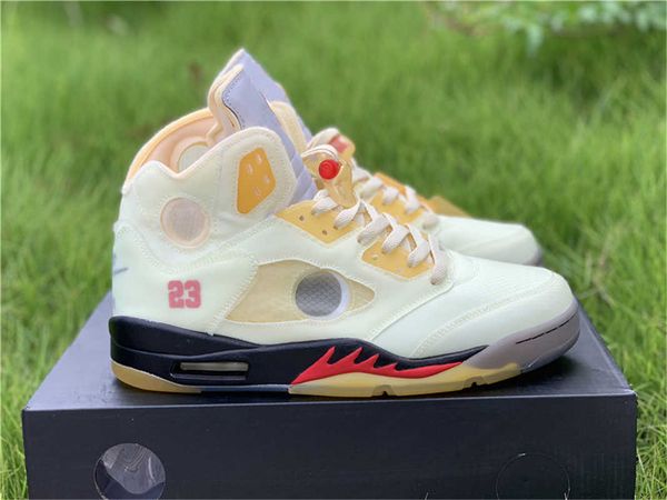 

authentic jumpman 5 sail man basketball shoes off muslin fire red black white zapatos sports sneakers mens 5s sport trainers with box