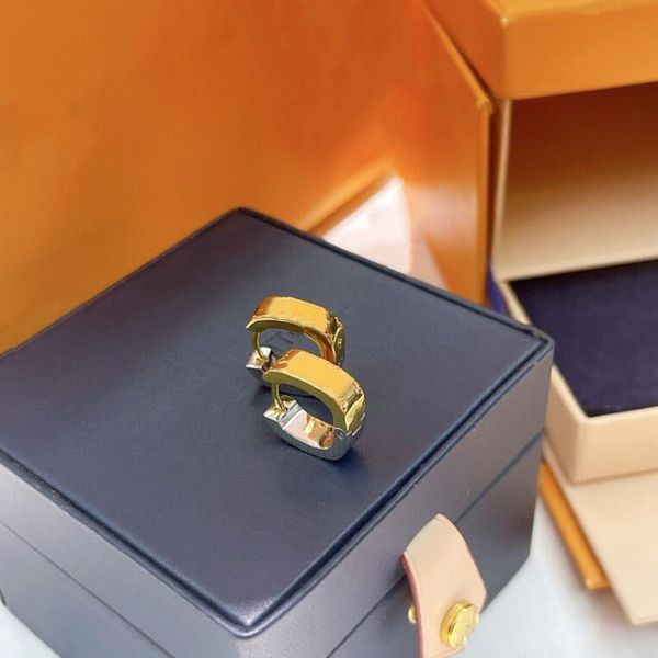 

18k gold silver women ear stud elegant personalized charm lady earrings paris designer jewelry wedding accessories with gift box, Golden;silver