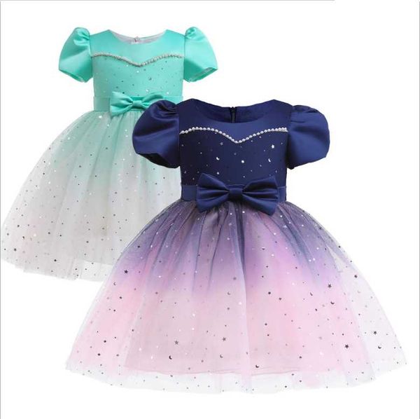 Baby Kinder Kleidung 2022 Neue Mädchen Geburtstag Party Kleid Rock Hochzeit Prinzessin Kleider Spitze Leistung Kostüm 10 Alter