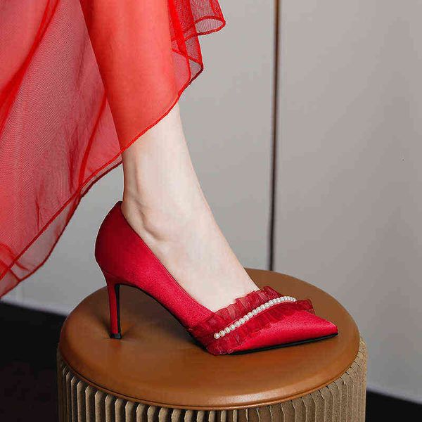

31 32 33 small high heels wedding in autumn 2022 red xiuhe large women's single shoes, Black