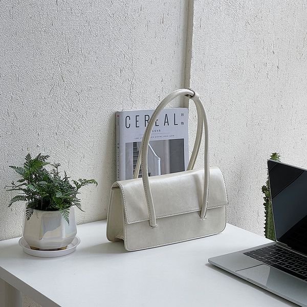 

designer bag shoulder underarm bags with vintage sewing and solid color 28.5cm
