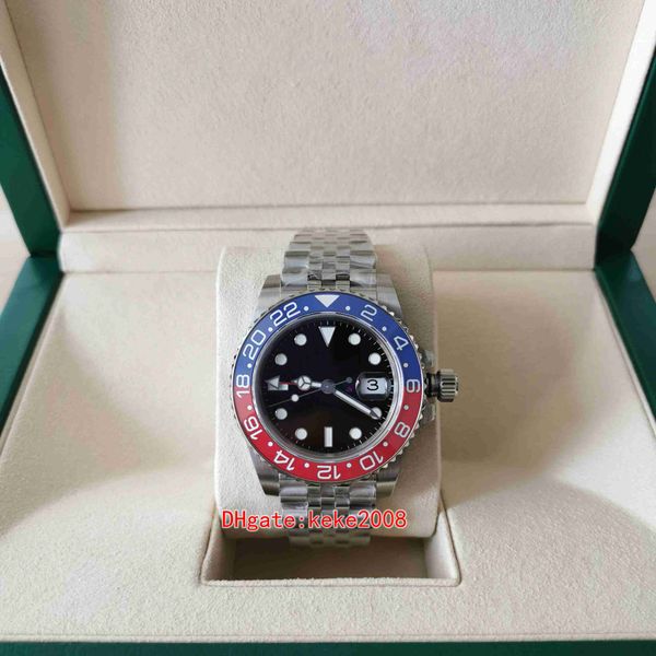 

bpf a2836 mens watch 40mm gmt 126710 126710blro pepsi cerachrom ceramic luminova jubilee strap eta 2836 movement mechanical automatic men&#0, Slivery;brown