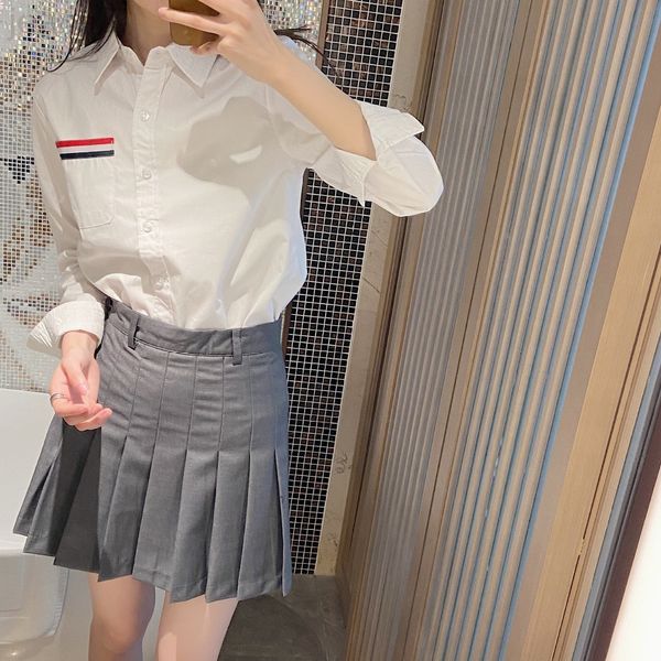 

women's polos designer brand tb shirt female white student male casual stripe couple long sleeve cotton thin bottomed coat 1w9x