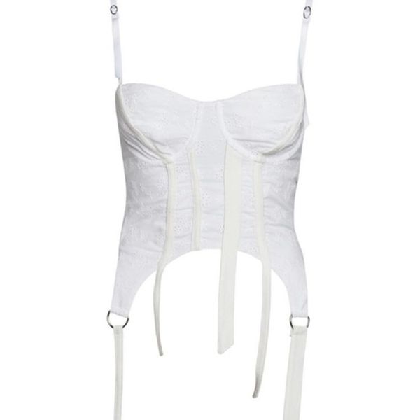 

women's tanks camis camisole sleeveless irregular lace wrap breast summer tees, White