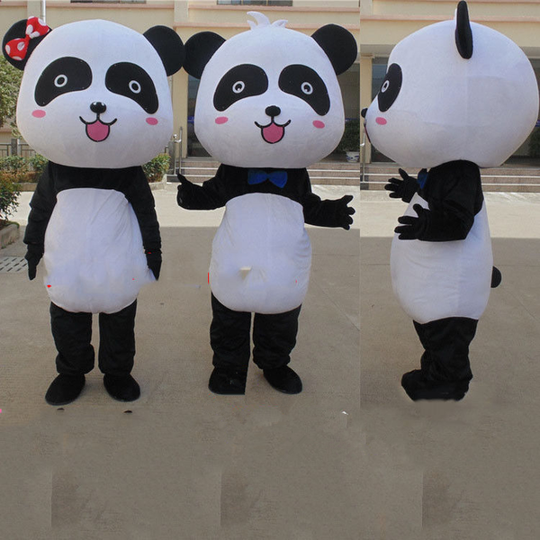 

mascot doll costume cute panda mascot costume furry suits party game dress outfits clothing advertising carnival halloween christmas easter, Red;yellow