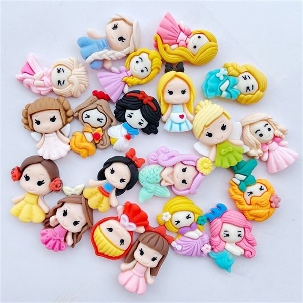 20pcs sevimli reçine mini karikatür prenses düz arka cabochon scrapbook kawaii diy süslemeler aksesuarlar a58 220628