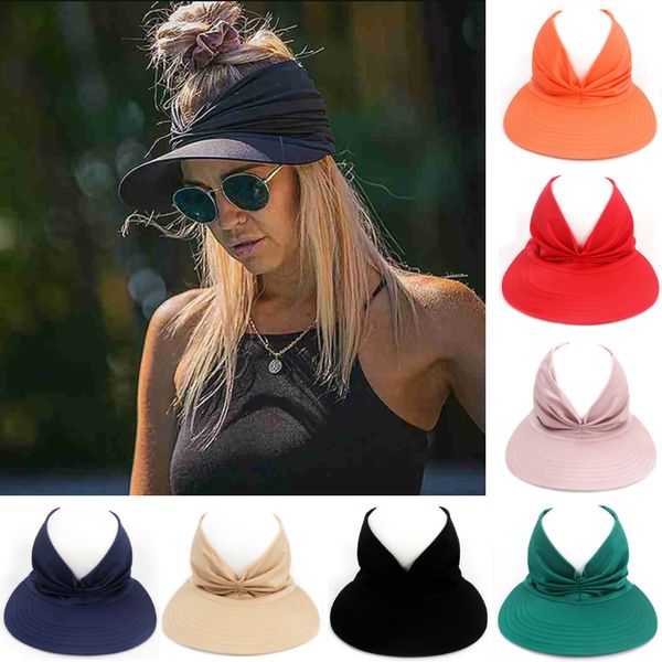 

hat women sun visor anti ultraviolet elastic hollow outdoor quick drying summer 220707, Blue;gray