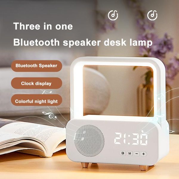 Lampade da tavolo Lampada intelligente portatile Luce notturna ricaricabile tramite USB con musica Altoparlante Bluetooth senza fili Luci colorate a led per comodino KidTable