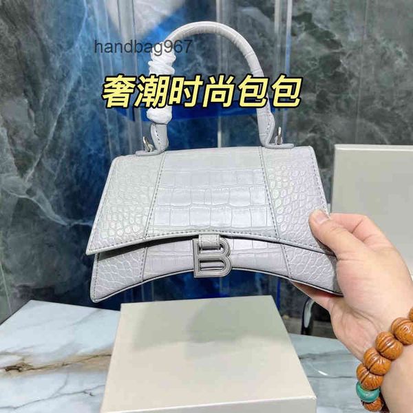 

handbag 2022 women designer bags balencaigas'ss' bag leather hourglass crocodile portable one shoulder mess ftl5
