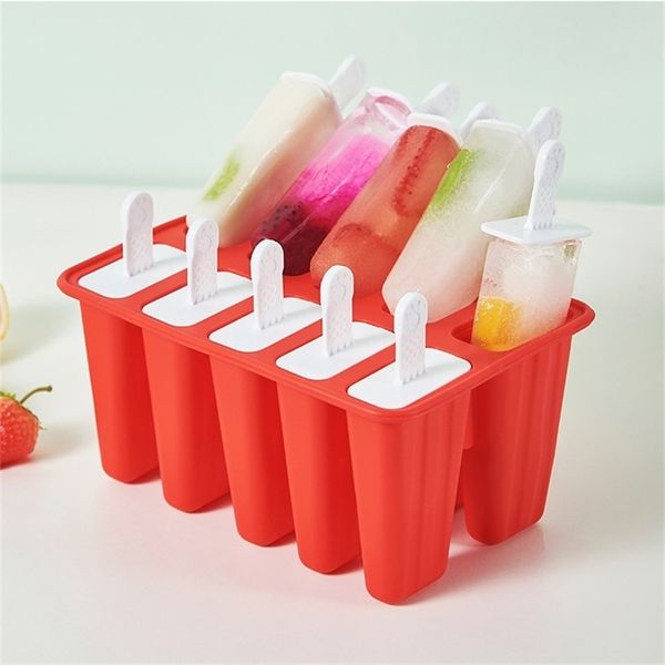 Stampi per ghiaccioli Forme Riutilizzabili Easy Ice Maker Machine Silicone BPA Free Frozen Pop Cream Tools 220615