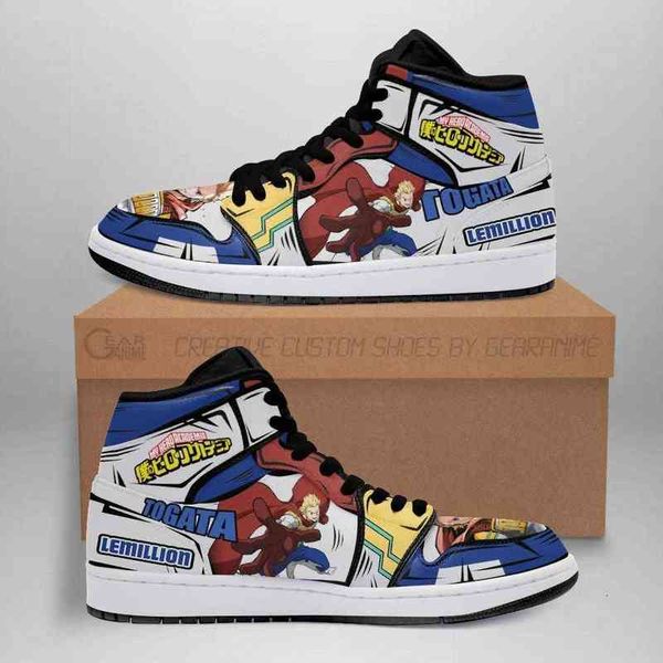 

lemillion mirio sneakers custom my hero academia anime shoes, Black