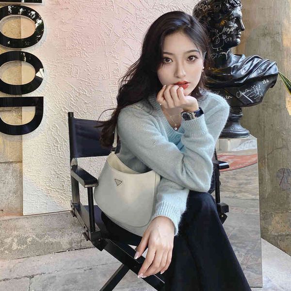 

bags sale 2022 new white hobo underarm leather women's advanced sense sling one shoulder medieval half moon bag
