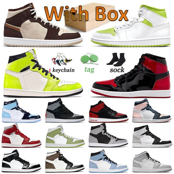 

jumpman 1 mens mid 1s basketball shoes white lime sports stage haze patent bred off trainers women shadow cream dark chocolate visionaire sn