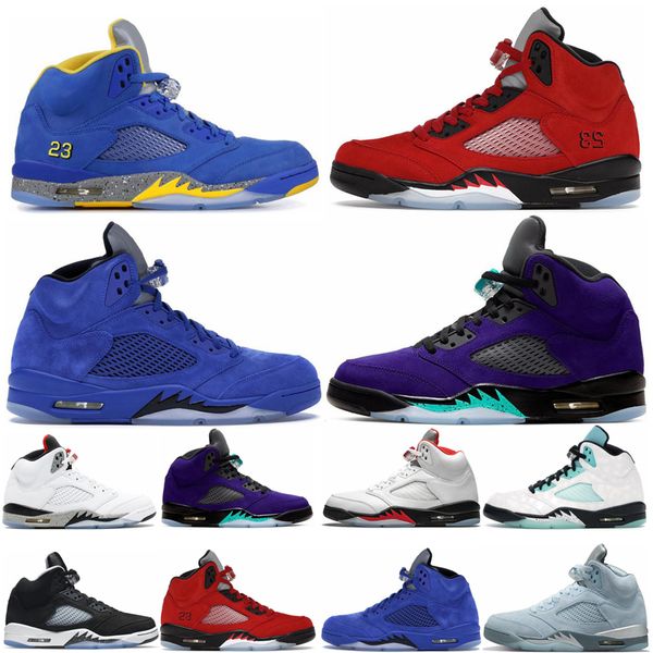 

5s 5 basketball shoes jumpman red raging bull oreo black metallic what the space jam grape blue suede 3 white cement sports sneakers trainer