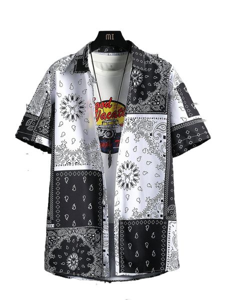 

men random scarf print shirt without tee k1tg#, White;black