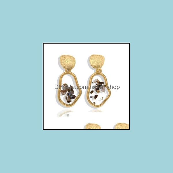 

dangle chandelier earrings jewelry new creative retro alloy transparent inlaid broken shell geometric irregar fema dhihv, Silver