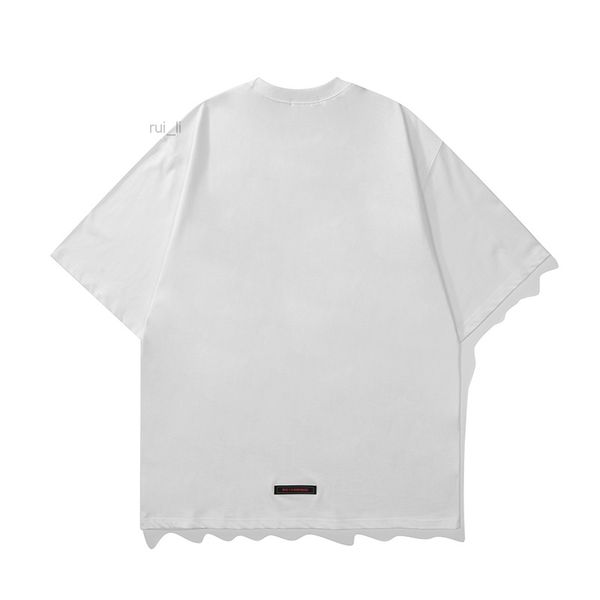 

letter short streetwear sleeve t shirt for male and female summer round neck cotton oversized tees loose hip hop top, White;black