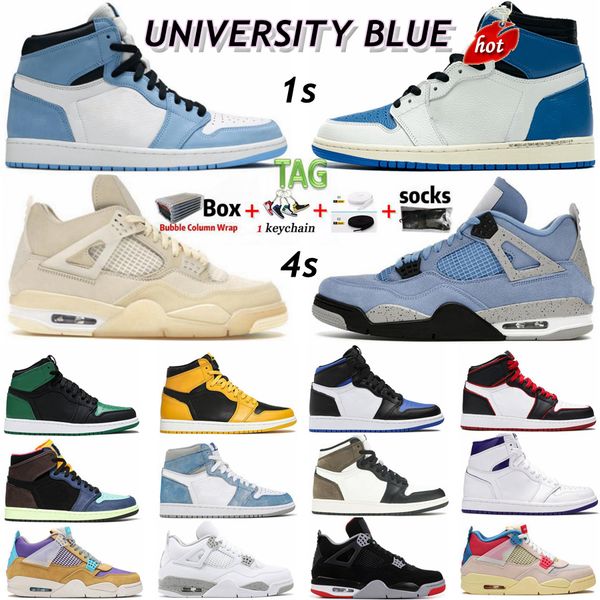 

2022 university blue jumpman hype royal twist unc mens basketball shoes black cat bred 4 4s fire red white cement sail what the guava ice
