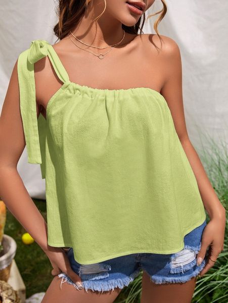 

one shoulder knot strap 72la#, White