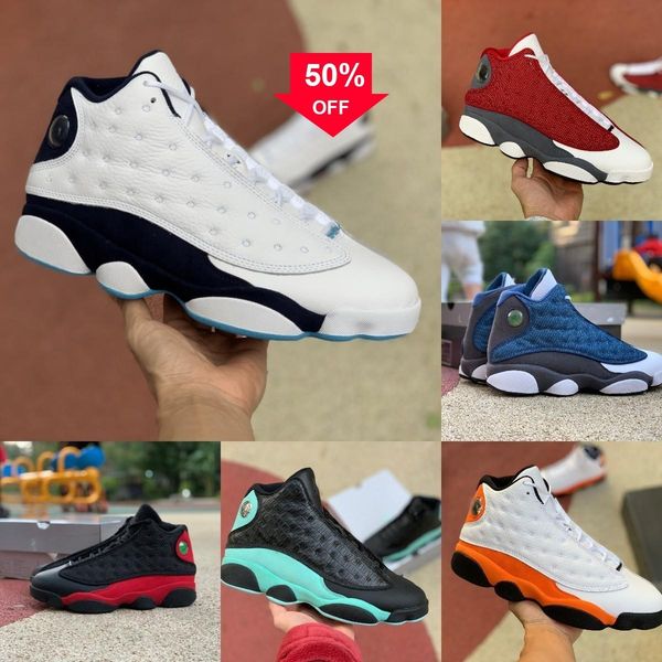 

jumpman 13 13s basketball shoes mens dark powder blue jorden high flint bred island green red dirty hyper royal starfish court purple, Black