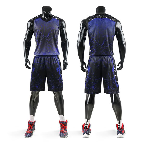 

men breathable team sports suit basketball jerseys uniforms jerseys sets competition basketball jerseys tracksuit custom print 220615, Gray