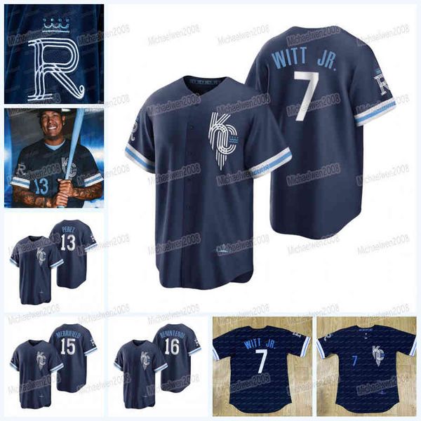 

7 bobby witt jr. salvador perez royal 2022 city connect baseball jersey whit merrifield nicky lopez andrew benintendi cam gallagher garrett, Black