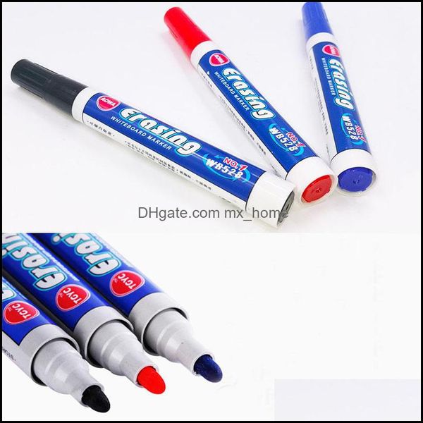 Marcadores pretos vermelhos azuis apagáveis ​​canetas de canetas da escola de escritório 0.1 i dhxhf