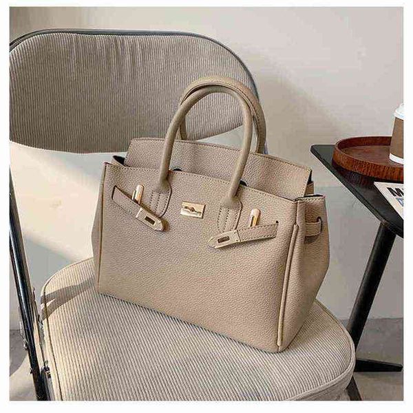 

luxury trend handbags birkins bag female 2022 autumn and winter litchi pattern fashion hand single shoulder messenger buckle