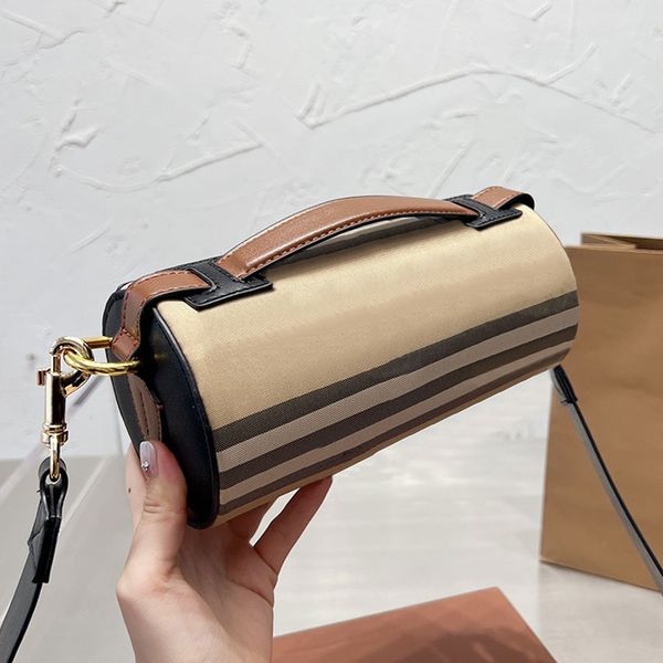

plaid crossbody bags women pillow handbag split shoulder bags genuine leather letter zipper hardware detachable wide strap single belt handl