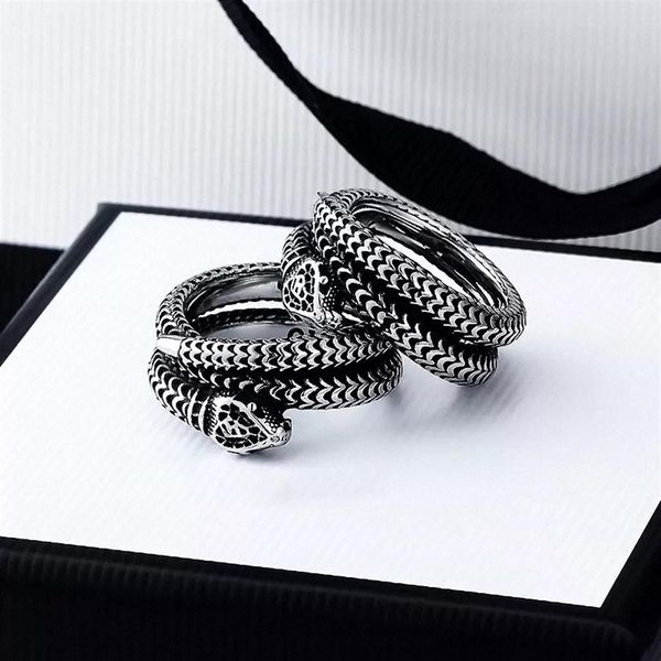 

classic snake ring for men women designer shaped 925 g silver a rings with box mens designers bague 2021161c