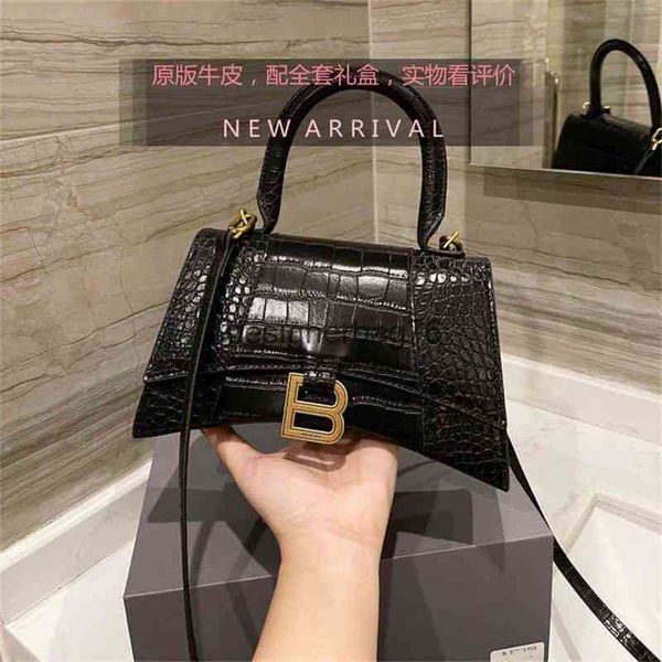 

female balenciga designer bags handbags 2022 fashion crocodile hourglass b leather diagonal one shoulder hand luxurys