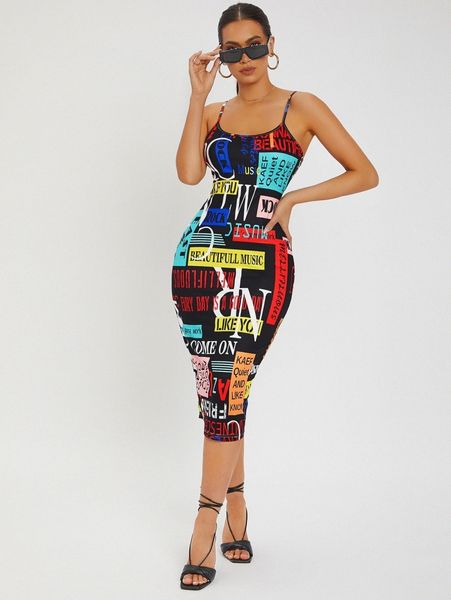 

sxy allover print backless bodycon dress 84l0#, Black;gray