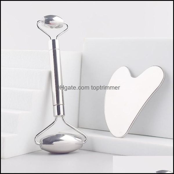 

new arrival stainless steel double head face roller mas neck eye facial slimming beauty health care masr drop delivery 2021 itd7j