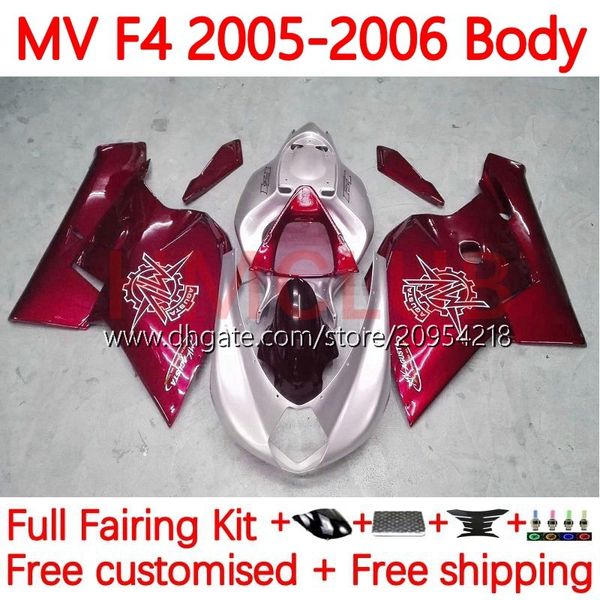 MV Agusta F4 R312 750S 750 1000 R CC S 1000cc 05-06 gövdeye 154No.68 312 1078 S 1+1 312R 750R 1000R Cowling 2005 2006 MA MV F4 05 06 OEM Fairings Şarap Kırmızısı