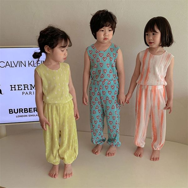 MILANCEL Sommer-Pyjama-Set für Kinder, Weste, Hose, Zweiteiler, Heimkleidung für Mädchen, 9 Muster, 220706